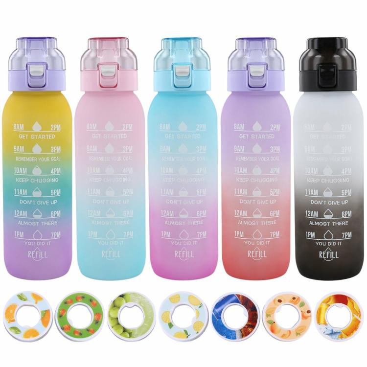 1000ML Fragrance Smelling Water Bottle Leak-Proof with 7 Rods for Outdoor Sports  |   Sports Bottles Camping & Hiking Blue Purple/yellow green purple/Black white/Purple Red/Pink Blue