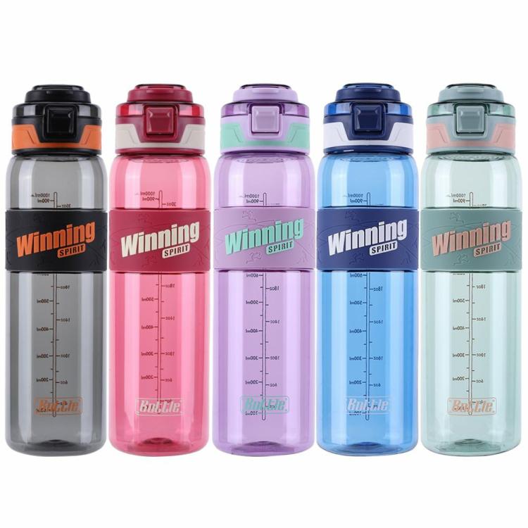 1000ml Portable Water Bottle Large Capacity Clear Drinking Bottle for Boys Girls  |   Sports Bottles Camping & Hiking Black/Red/Purple/Blue/Green