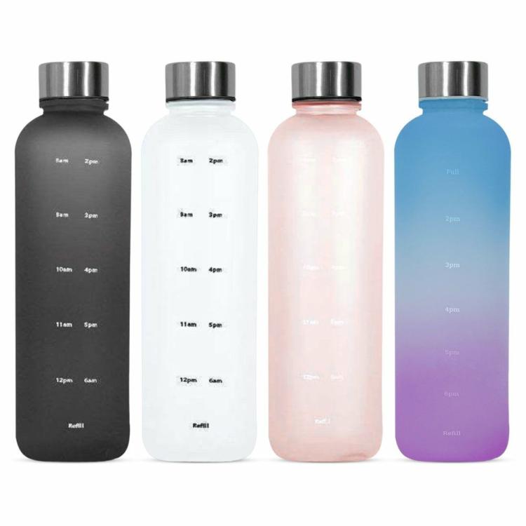 1L Arc Water Bottle with Time Marker Sports Water Bottle for Gym Sports Outdoors  |   Sports Bottles Camping & Hiking Sports Bottles