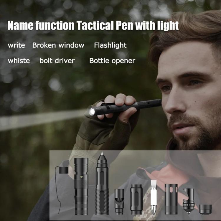 6 In 1 Multi-Functional Tactical Pen with LED Flashlight EDC Pen for Women Men  |   Camping Light Camping Light Camping Light