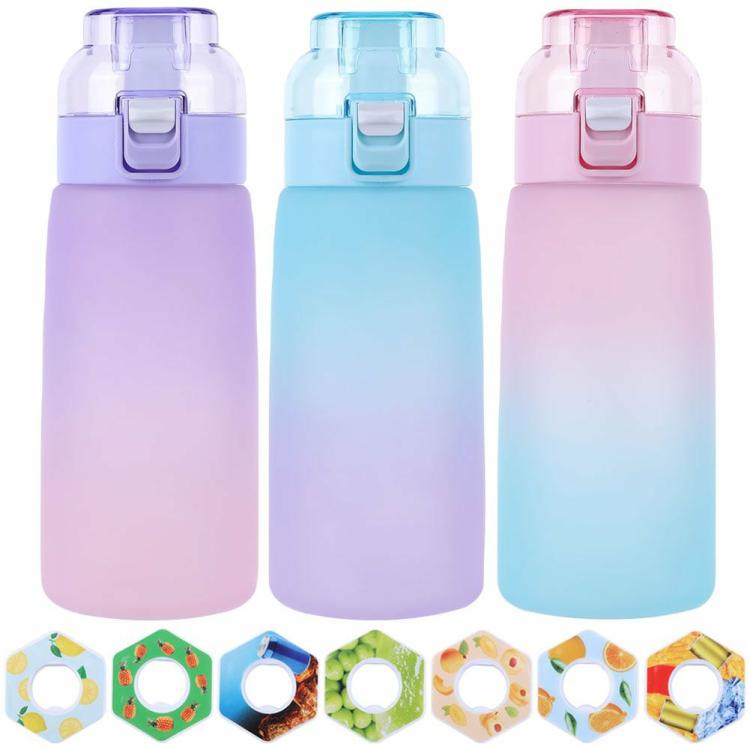 600ML Air Water Bottle with 7 Flavour Pods 0% Sugar Water Cup for Outdoor Sports  |   Sports Bottles Camping & Hiking Purple/Blue/Pink