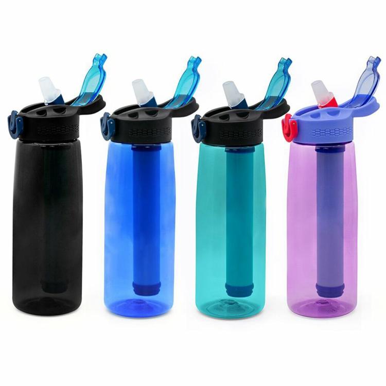 650ML BPA-Free Outdoor Water Bottle Drinking Water Filter Bottle Drinking Bottle  |   Climbing Hiking Camping & Hiking Black/Blue/Green/Purple