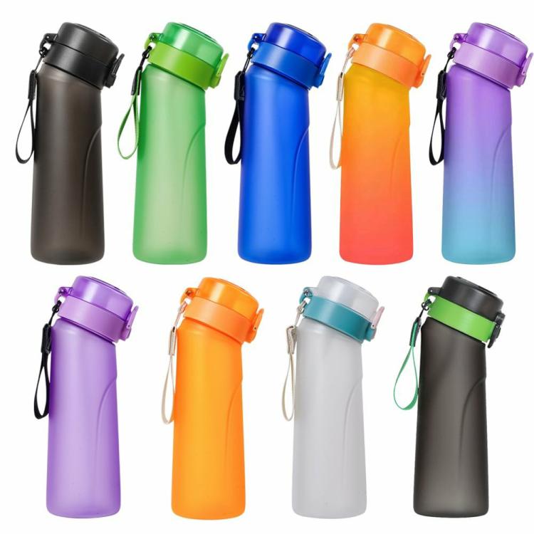 650ML Drinking Bottles Tritan Flavored Drink More Water Camping Hiking Drinkware  |   Sports Bottles Camping & Hiking Matte Black/Green/Blue/Purple/Orange/White/Black+Green/Gradient Orange/purple+blue