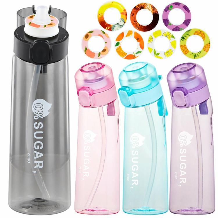 650ML Fragrant Water Bottle Transparent with 1/7 Pods for Travel Climbing Hiking  |   Sports Bottles Camping & Hiking Black/Pink/Blue/Purple/1Pcs/7Pcs