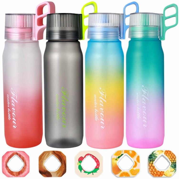 750ml Air Flavored Drinking Bottle with Flavour Pod Fruit Fragrance Water Bottle  |   Sports Bottles Camping & Hiking Pink/Black/Blue/Green