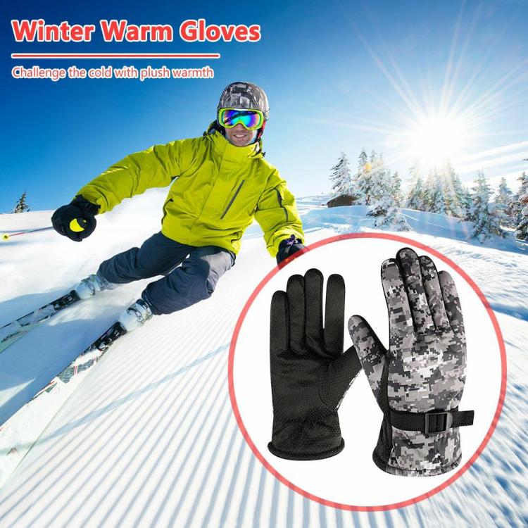 Bike Gloves Full Finger Ski Gloves Cycling Gloves for Winter (Camo Grey)  |   Climbing Hiking Camping & Hiking Climbing Hiking