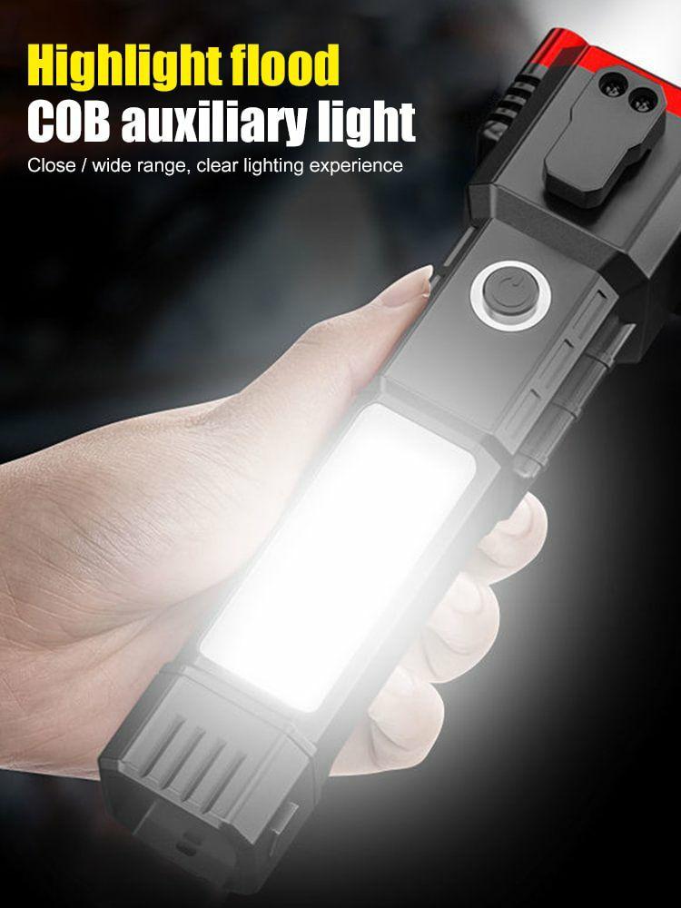 Car Flashlight with Safety Hammer LED Flashlight for Camping Hiking Emergency  |   Travel Supplies Camping & Hiking Travel Supplies