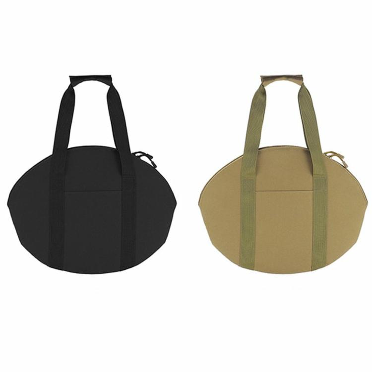 Cast Iron Skillet Bag 17.9x14x0.9in Waterproof for Outdoor Multipurpose Cookware  |   Camping Bag Camping Bag Black/Khaki