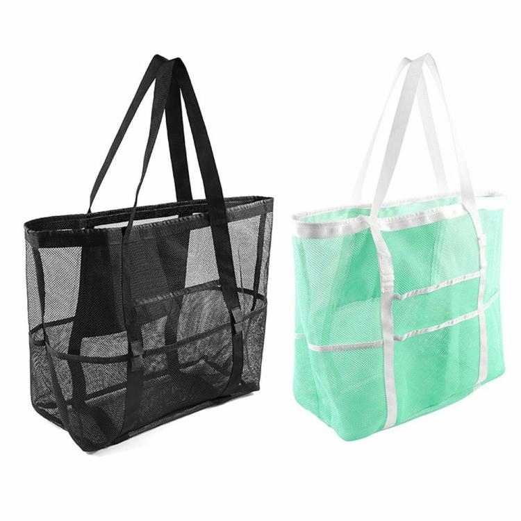 Casual Mesh Beach Bag Large Capacity Tote Bag with 8 Pockets Vacation Beach Tote  |   Travel Supplies Camping & Hiking Travel Supplies