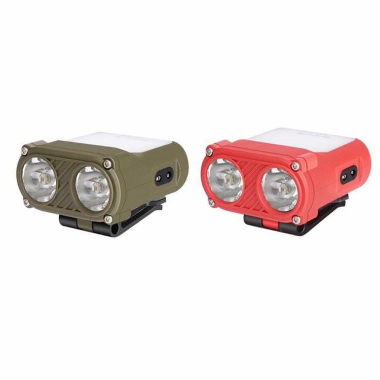 COB LED Hat Clip Light Wave Sensor Headlight Mini Flashlight 5 Modes 1200mAh  |   Camping Light Camping Light Army Green/Red