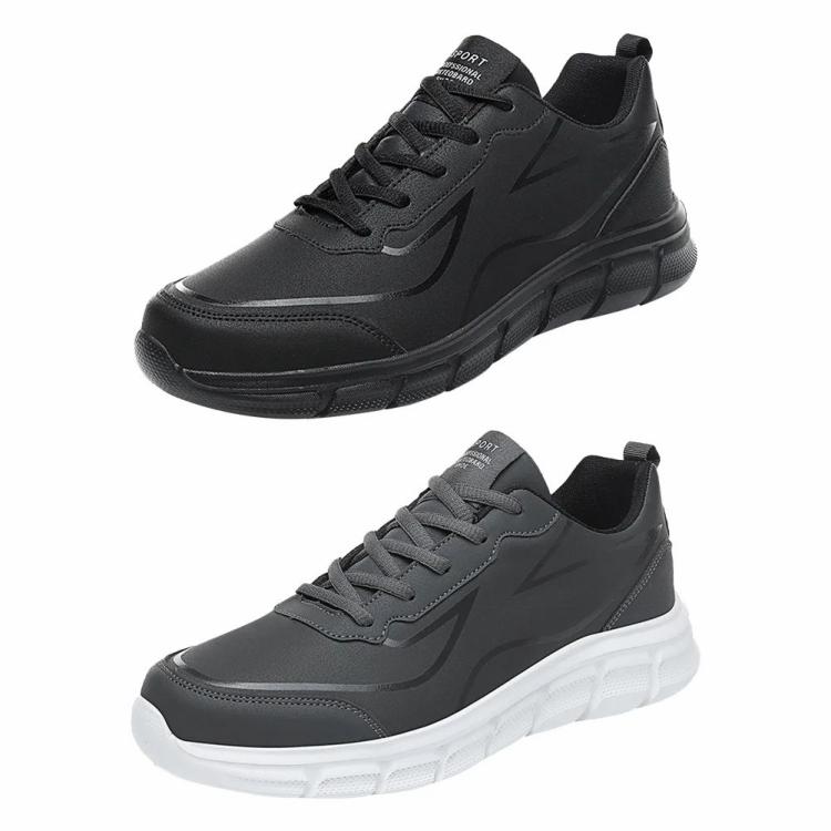 Fitness Shoes Non-Slip PU Casual Shoes Lace Up Breathable for Spring Autumn  |   Sports Shoes Sneakers Black/Grey