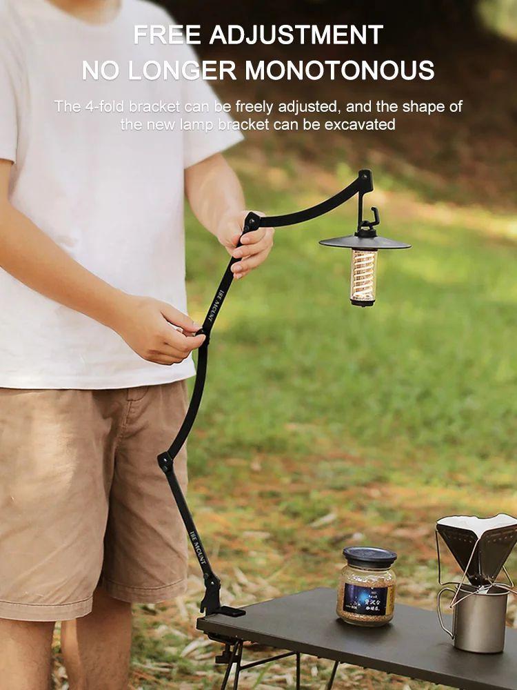 Folding Lamp Stand Collapsible Iron Lantern Stand Lamp Pole Hanging Light Holder  |   Camping Light Camping Light Camping Light