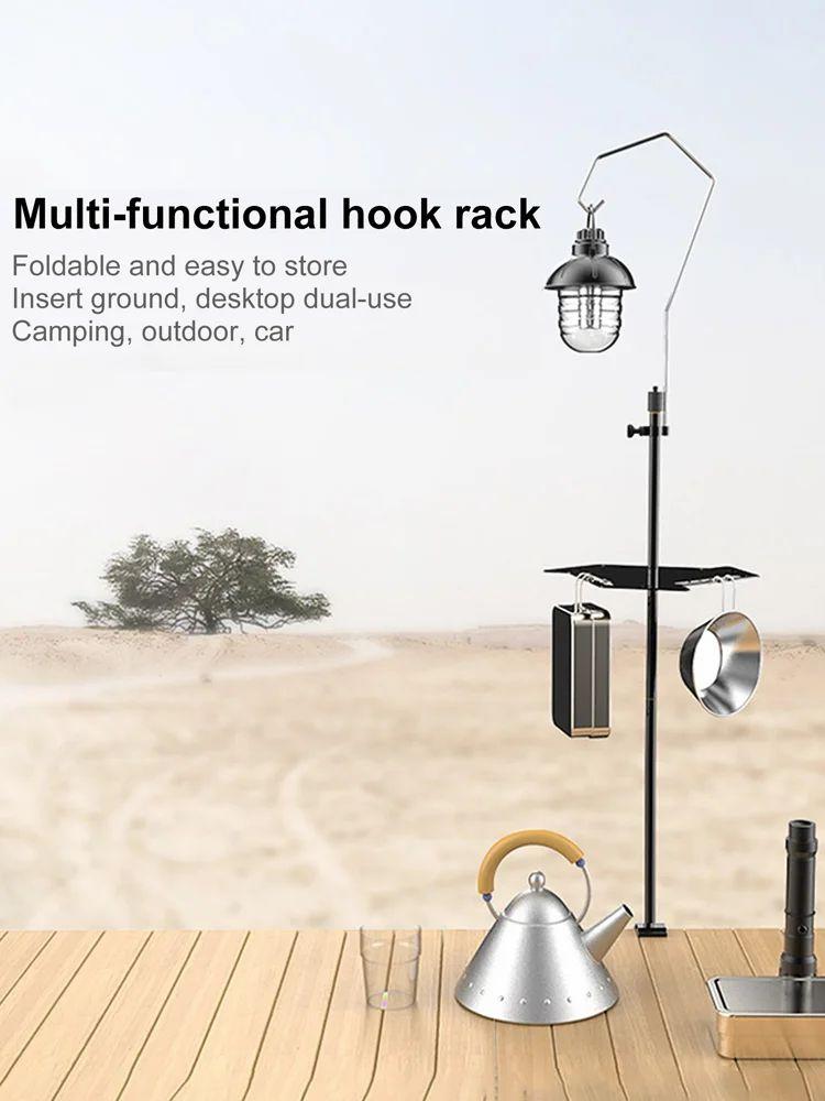 Folding Lamp Stand Hanging Light Holder Aluminum Alloy with Hook Table Lamp Pole  |   Camping Light Camping Light Camping Light