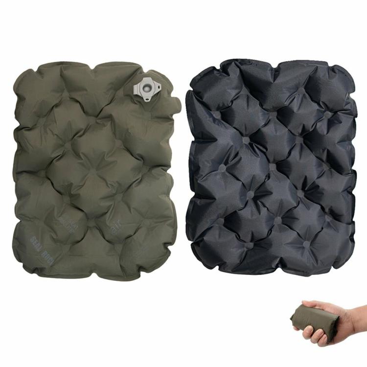 Inflatable Camping Chair Cushion Mat Moisture-proof Portable Air Cushion Pad  |   Travel Supplies Camping & Hiking Black/Army Green