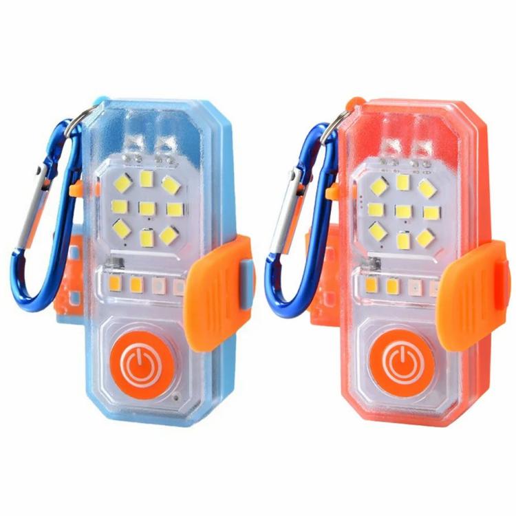 Keychain Flashlight Rechargeable Work Light Portable Torch for Hiking Fishing  |   Camping Light Camping Light Blue/Orange