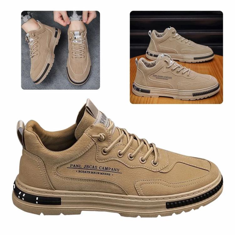 Men Casual Running Shoes Cozy Breathable Jogging Shoes Shock Absorption Non-Slip  |   Sports Shoes Sneakers Khaki/Black