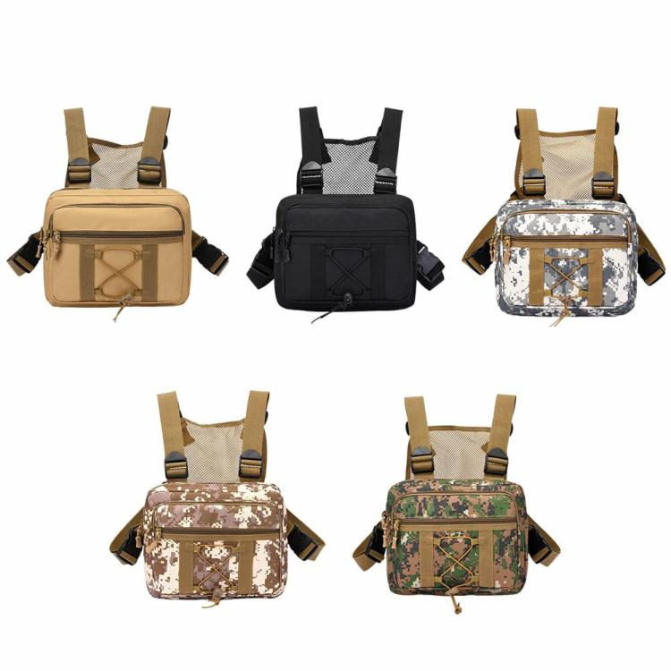 Men Casual Vest Bags Adjustable Oxford Male Chest Bag Portable for Hiking Travel  |   Tactical Bag Sport Bags Khaki/Black/Camo Sand/Jungle Camo