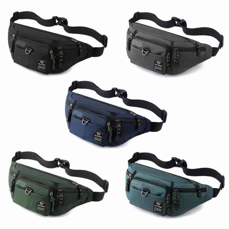 Men Casual Waist Bags Adjustable Nylon Crossbody Bags Outdoor Sports Accessories  |   Waist Bag Sport Bags Black/Grey/Celadon