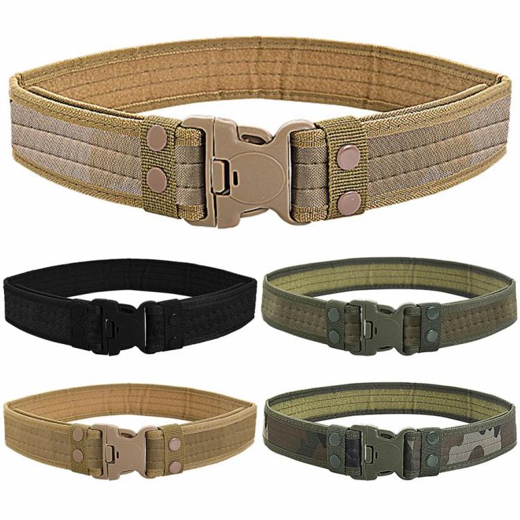 Men Women Army Style Combat Belt Breathable Hiking Belt Army Tactical Waist Belt  |   Climbing Hiking Camping & Hiking Black/Khaki/Camouflage