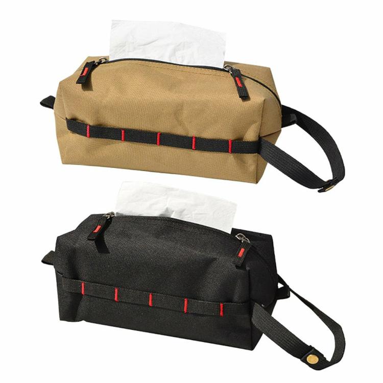 Napkin Storage Bag Zipper Enclosed Car Tissue Holder for Picnic Hiking Camping  |   Camping Bag Camping Bag Black/Feet