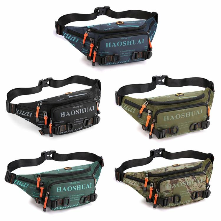 Nylon Waist Bag Adjustable Shoulder Strap Sport Fanny Pack Headphone Hole Unisex  |   Waist Bag Sport Bags Dark Blue/Black/Camouflage