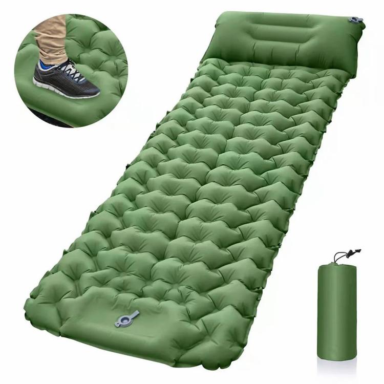 Outdoor Sleeping Pad Built-in Foot Air Pump Inflatable Mattress (Green)  |   Camping Furnishings Camping & Hiking Camping Furnishings