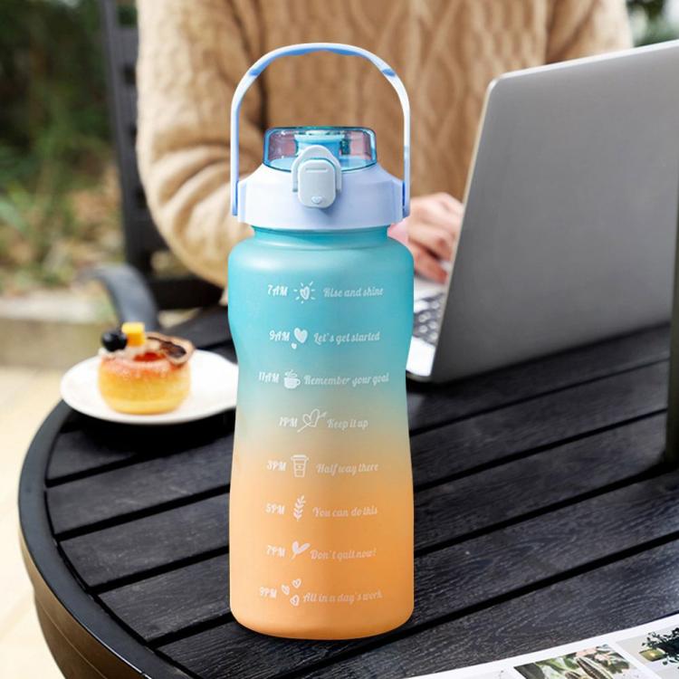 Sport Water Bottle with Marker Motivational Drinking Bottle (Light Blue Cover)  |   Sports Bottles Camping & Hiking Sports Bottles