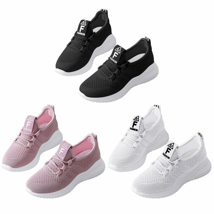 Women Casual Outdoor Shoes Breathable Walking Sneakers Flat for Outdoor Activity  |   Sports Shoes Sneakers Black/Pink/White