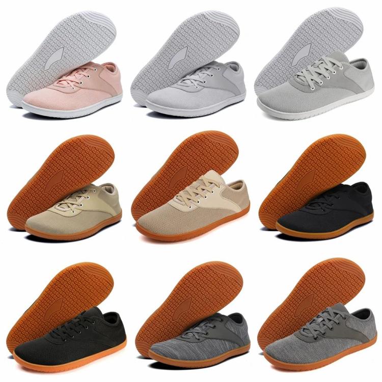 Women Men Wide Barefoot Shoes Breathable Fitness Jogging Hiking Running Shoes  |   Sports Shoes Sneakers Pink/Light Grey/Beige/Black/Dark Grey