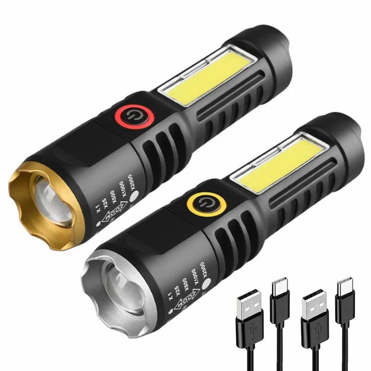 XPE COB LED Waterproof Camping Flashlight 4 Modes Torch Lamp for Outdoor Fishing  |   Flashlights Lighting Silver/Gold