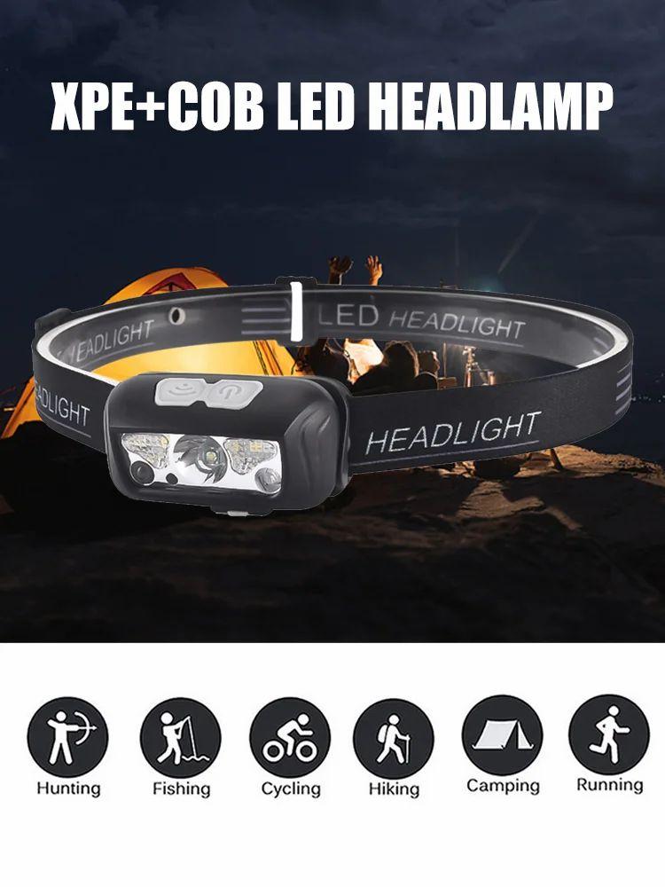 XPE LED Camping Flashlight 1200mah Battery COB Outdoor Headlight IPX4 Waterproof  |   Camping Light Camping Light Camping Light