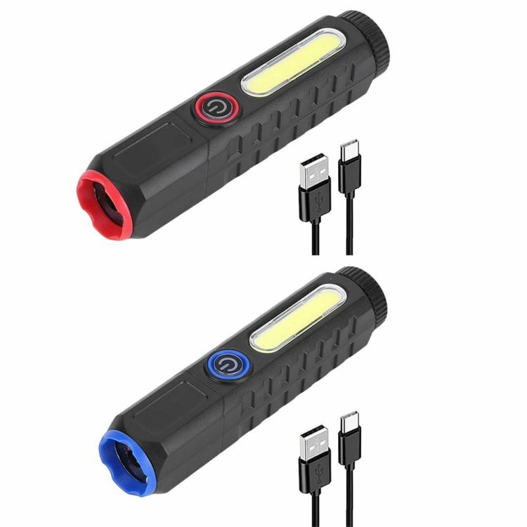 XPE USB Mini Flashlight 1200mAh COB LED Pen Clip Torch Light Telescopic Zoom  |   Camping Light Camping Light Camping Light