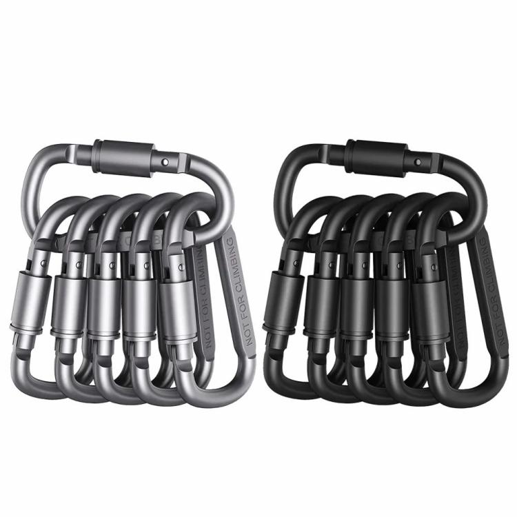 6x Backpack Carabiner Keychain Outdoor Camping Aluminum Alloy D-ring Buckle  |   Climbing Hiking Camping & Hiking Climbing Hiking