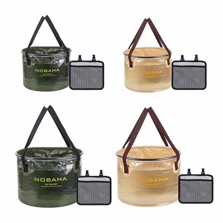 Translucent Fishing Water Pail Large Capacity PVC with Mesh Bag Camping Supplies  |   BBQ & Cooking BBQ & Cooking BBQ & Cooking